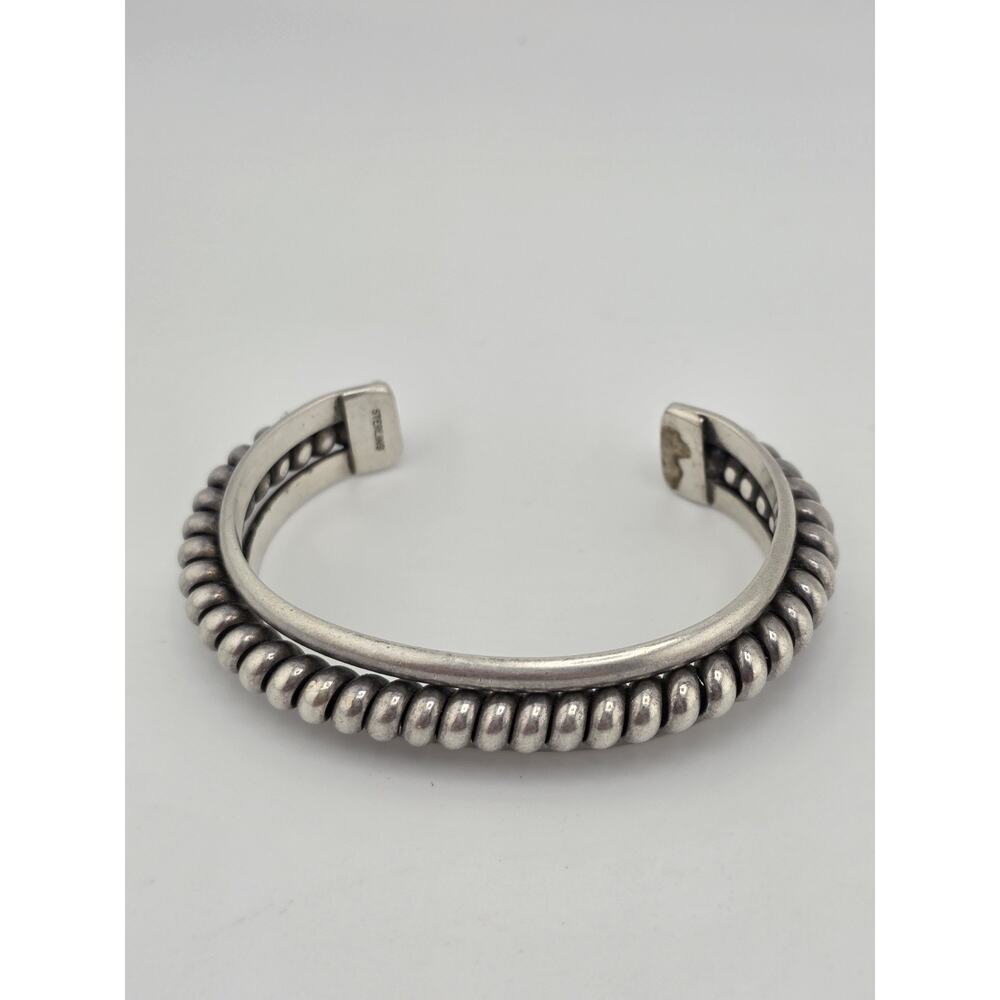 Native American Sterling Silver Twisted Cuff Bracelet - Picture 9 of 16